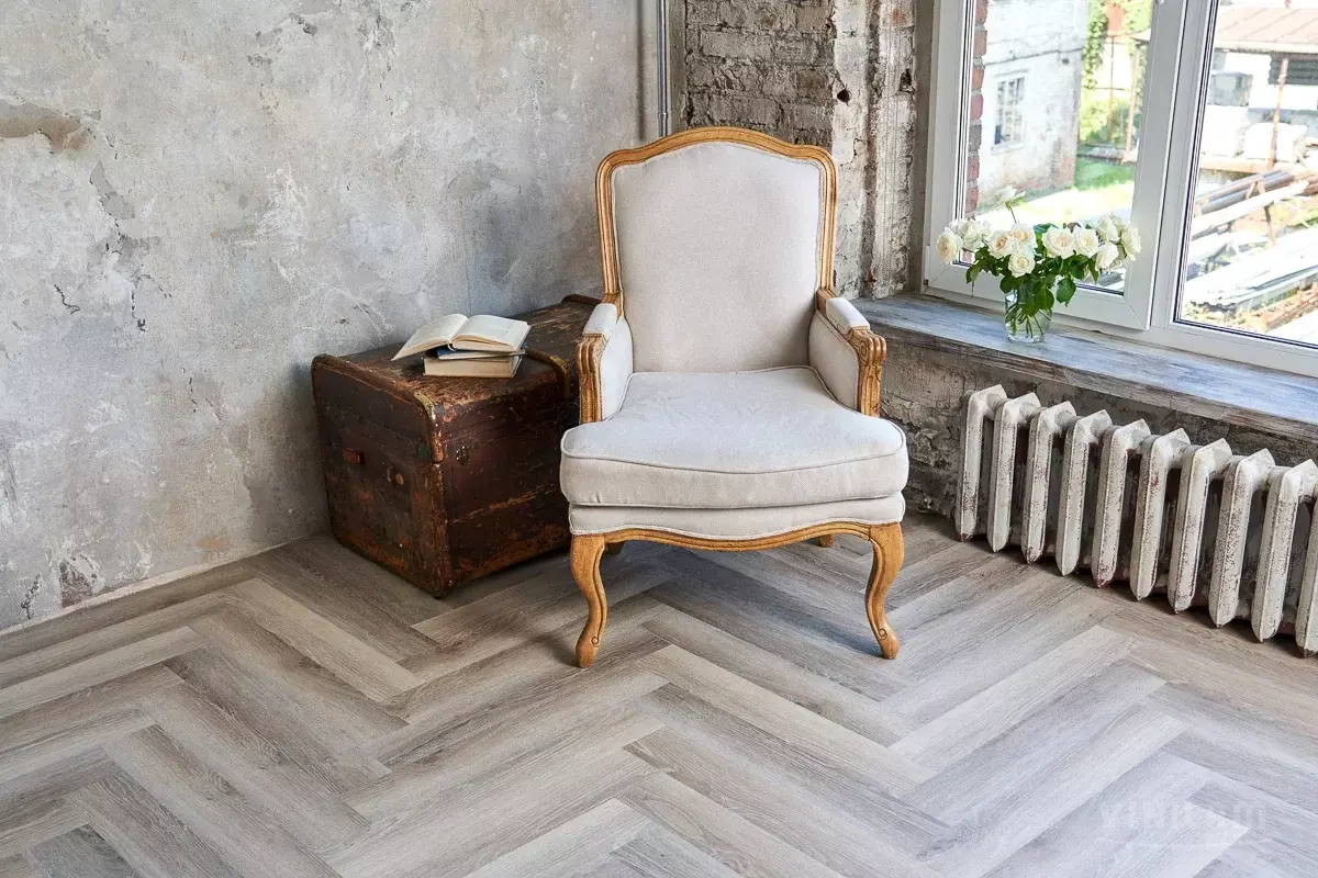 LVT-плитка Vinilam клеевая Parquet Herringbone Glue 2,5 мм арт.GD11122 Паркет Эрмитаж 