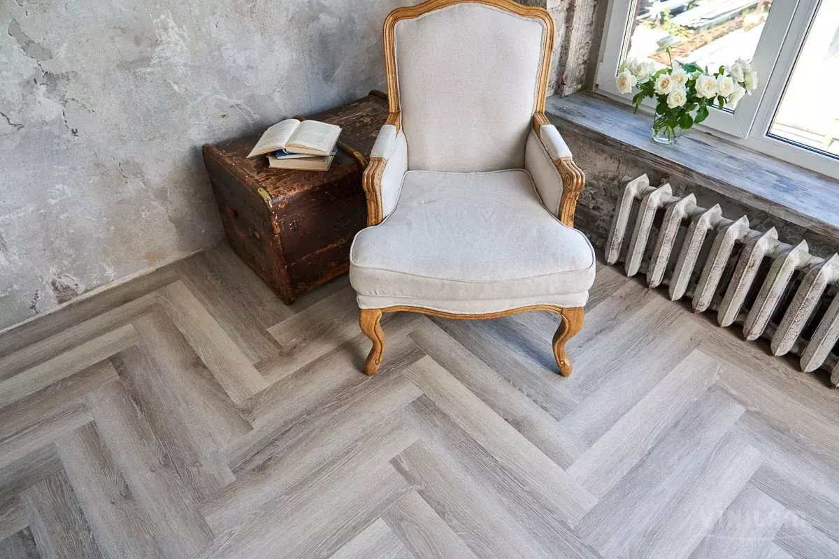 LVT-плитка Vinilam клеевая Parquet Herringbone Glue 2,5 мм арт.GD11122 Паркет Эрмитаж 