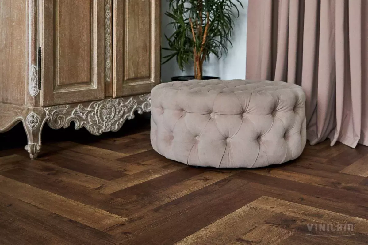 LVT-плитка Vinilam клеевая Parquet Herringbone Glue 2,5 мм арт.GD11177 Паркет Версальский 