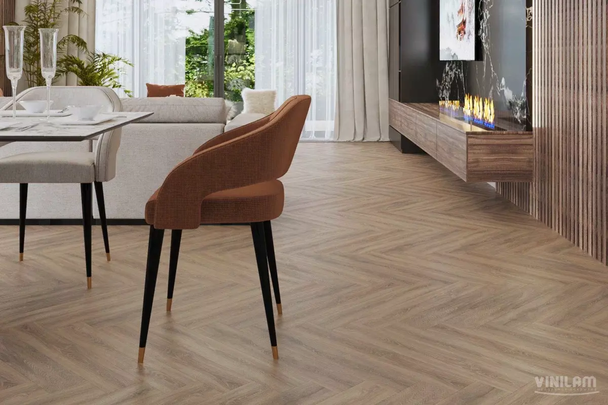 LVT-плитка Vinilam клеевая Parquet Herringbone Glue 2,5 мм арт.GD11355 Паркет Монпелье 