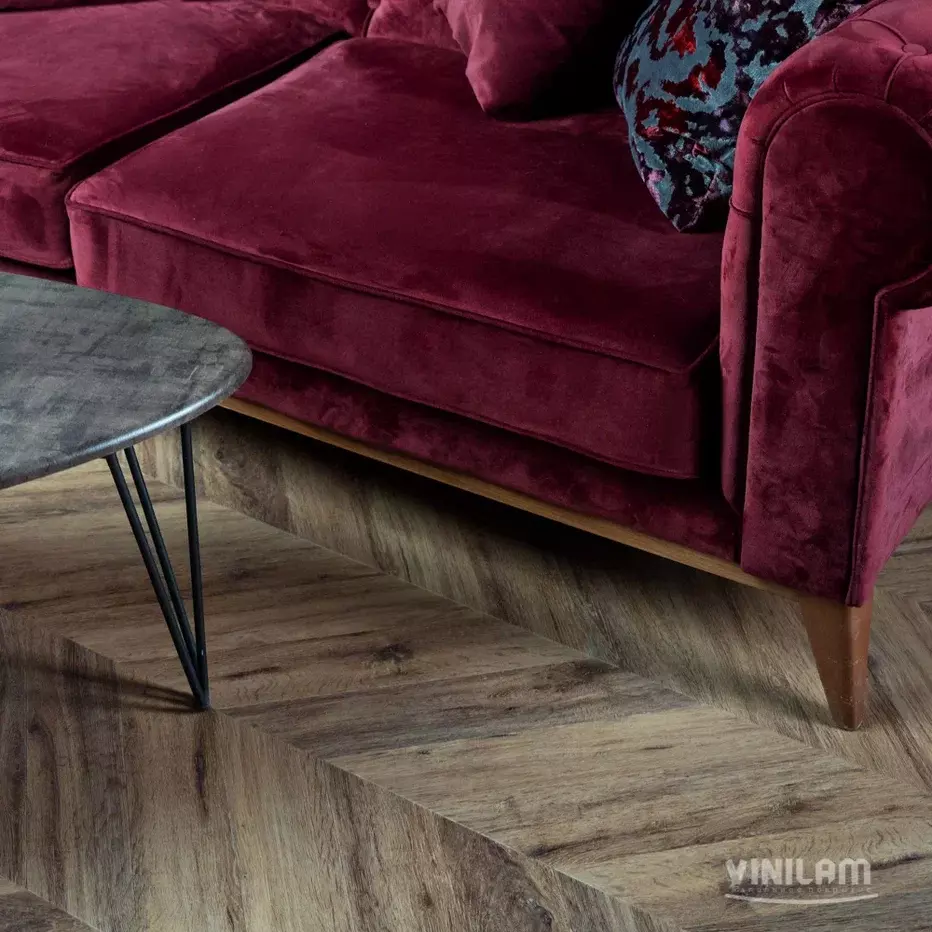 LVT-плитка Vinilam замковая Chevron 8,5 мм арт.I107516 Шеврон Лувр 