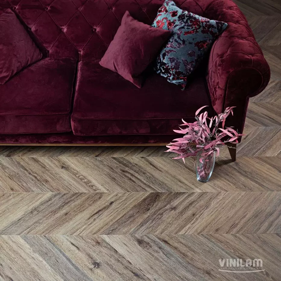LVT-плитка Vinilam замковая Chevron 8,5 мм арт.I107516 Шеврон Лувр 