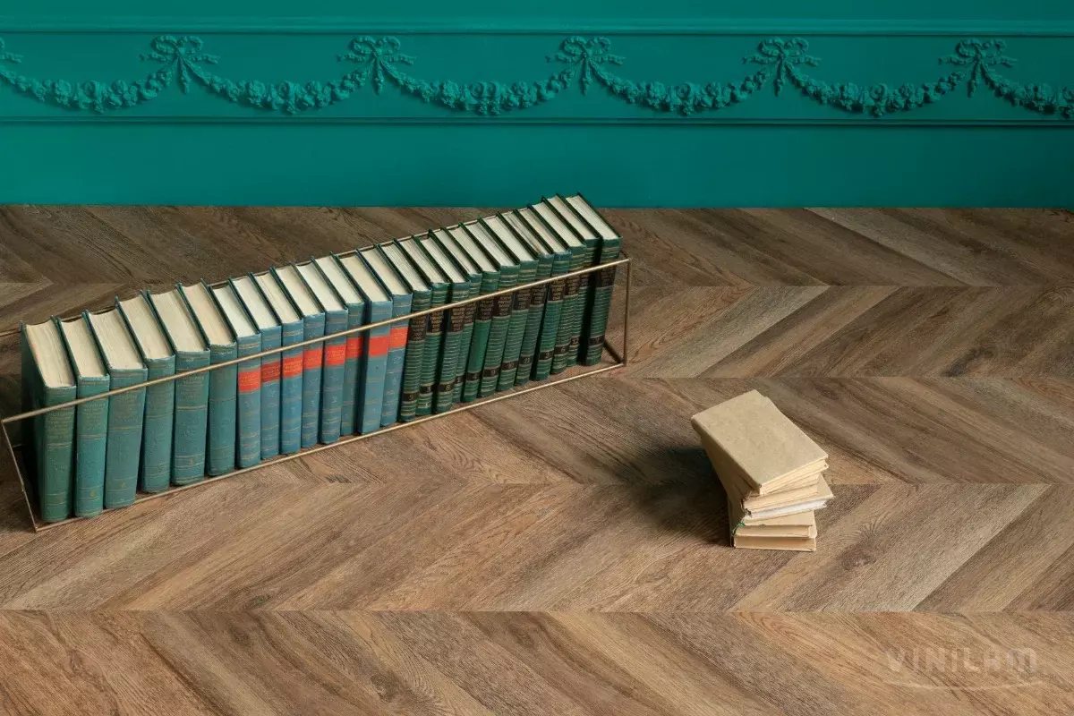 LVT-плитка Vinilam замковая Chevron 8,5 мм арт.RI153610CL4 Шеврон Нормандия 