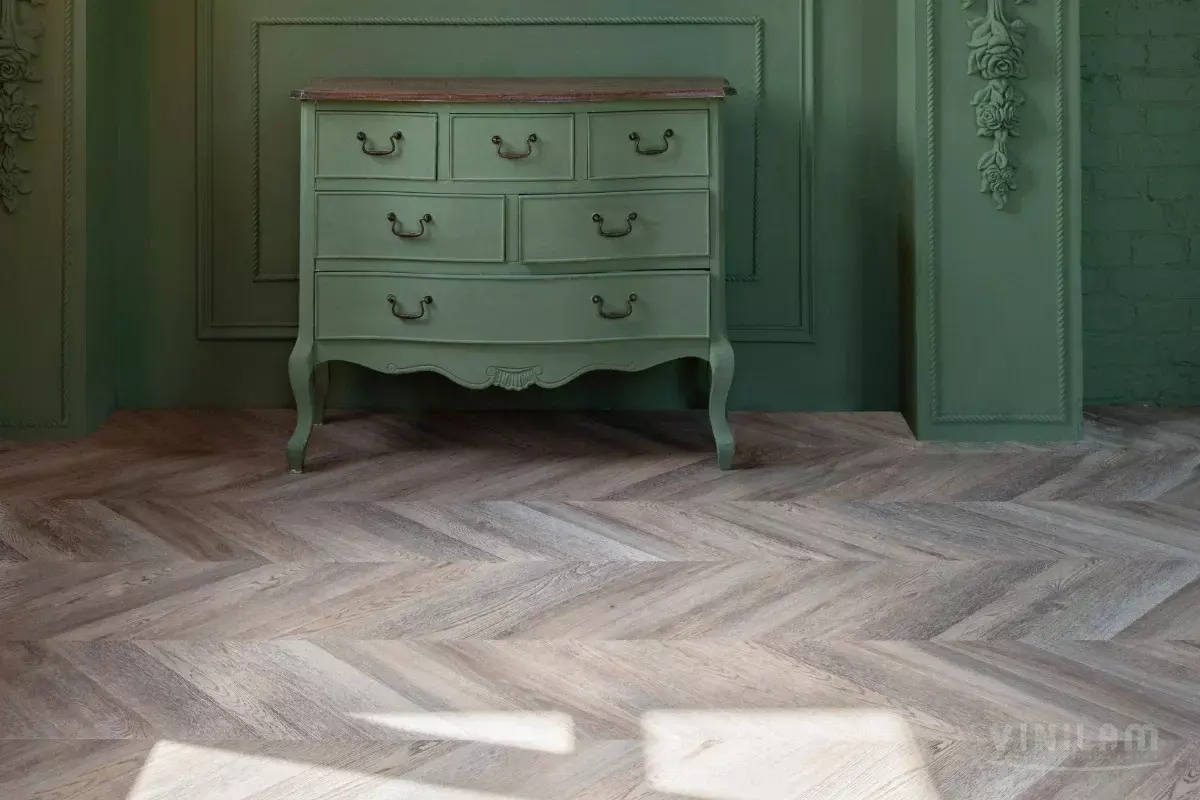 LVT-плитка Vinilam замковая Chevron 8,5 мм арт.RI153616CL4 Шеврон Шампань 