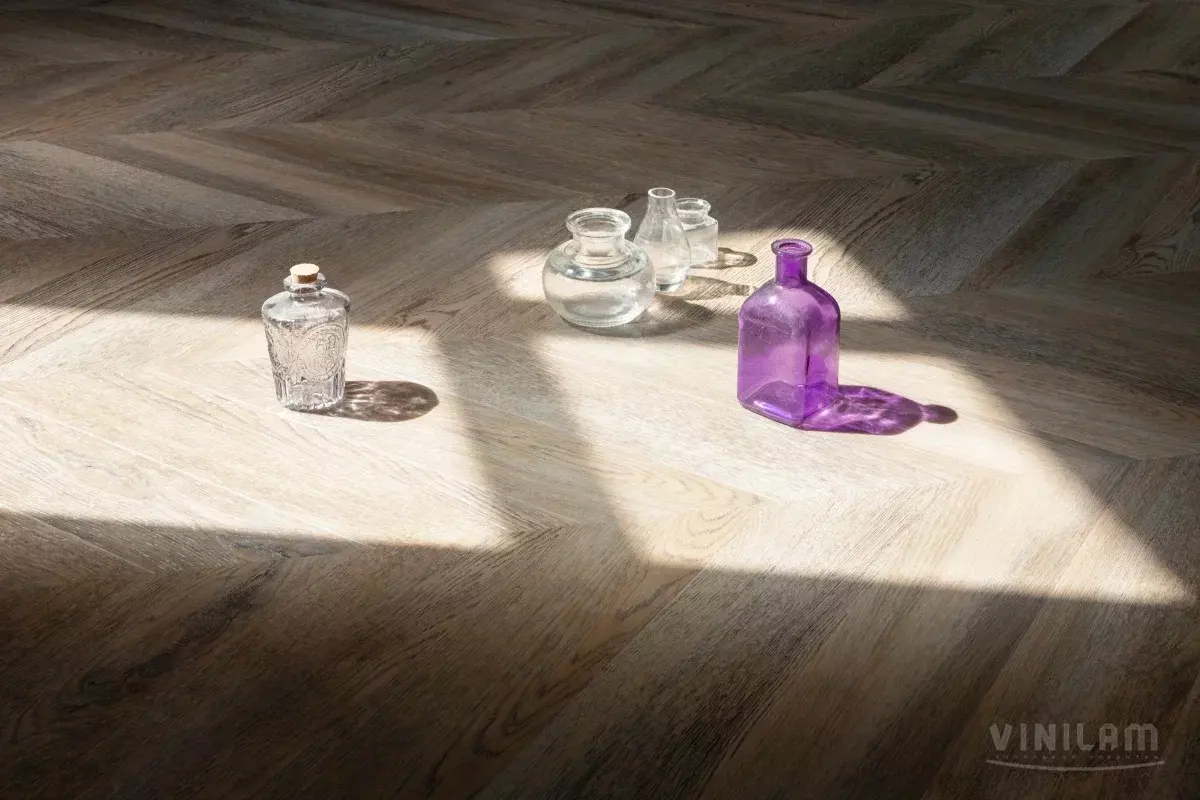 LVT-плитка Vinilam замковая Chevron 8,5 мм арт.RI153616CL4 Шеврон Шампань 