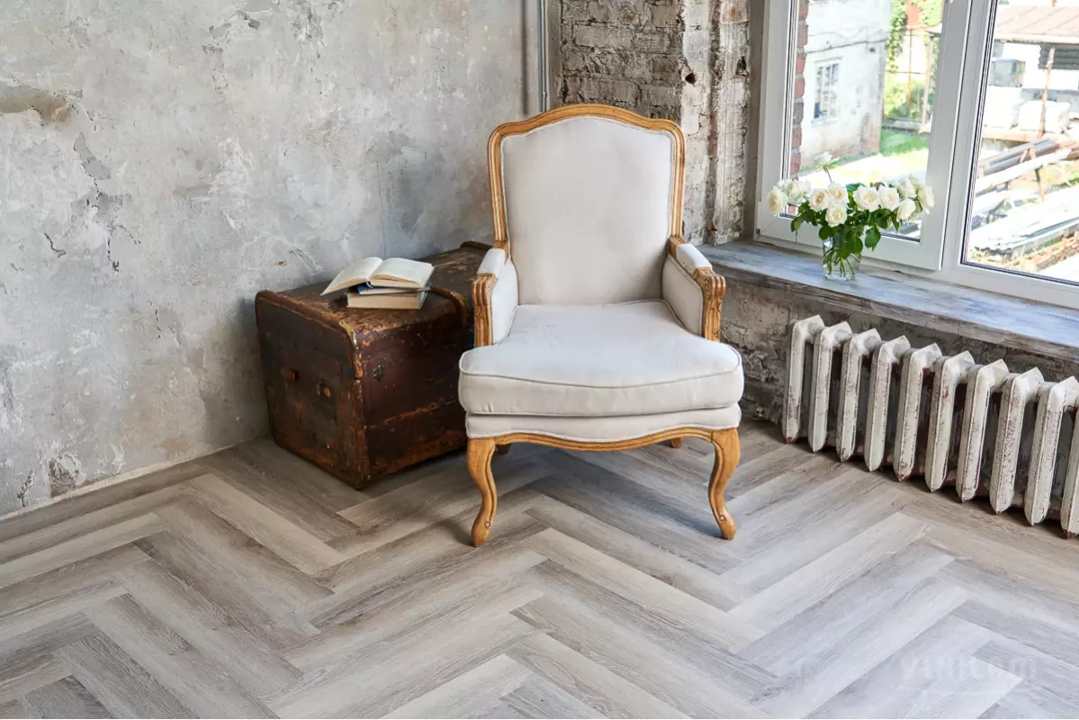 LVT-плитка Vinilam замковая  Parquet Herringbone 6,5 мм арт.IS11122 Паркет Эрмитаж 