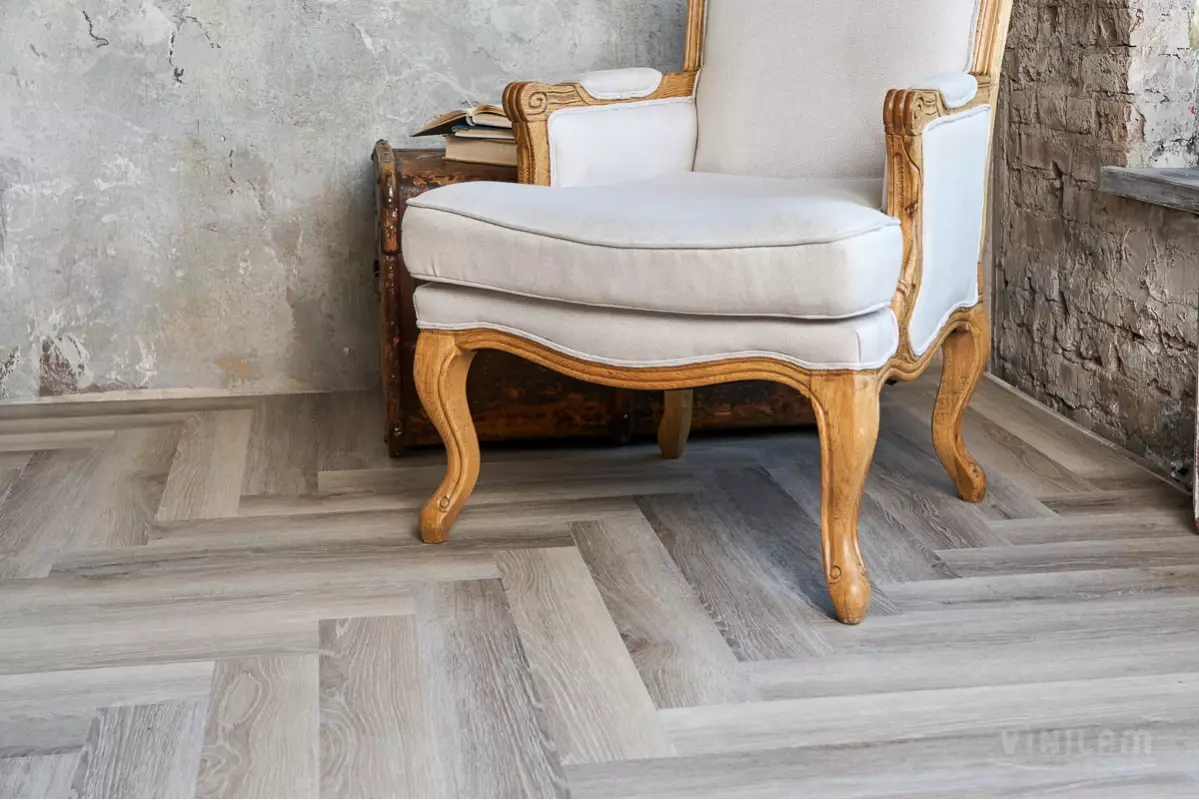 LVT-плитка Vinilam замковая  Parquet Herringbone 6,5 мм арт.IS11122 Паркет Эрмитаж 