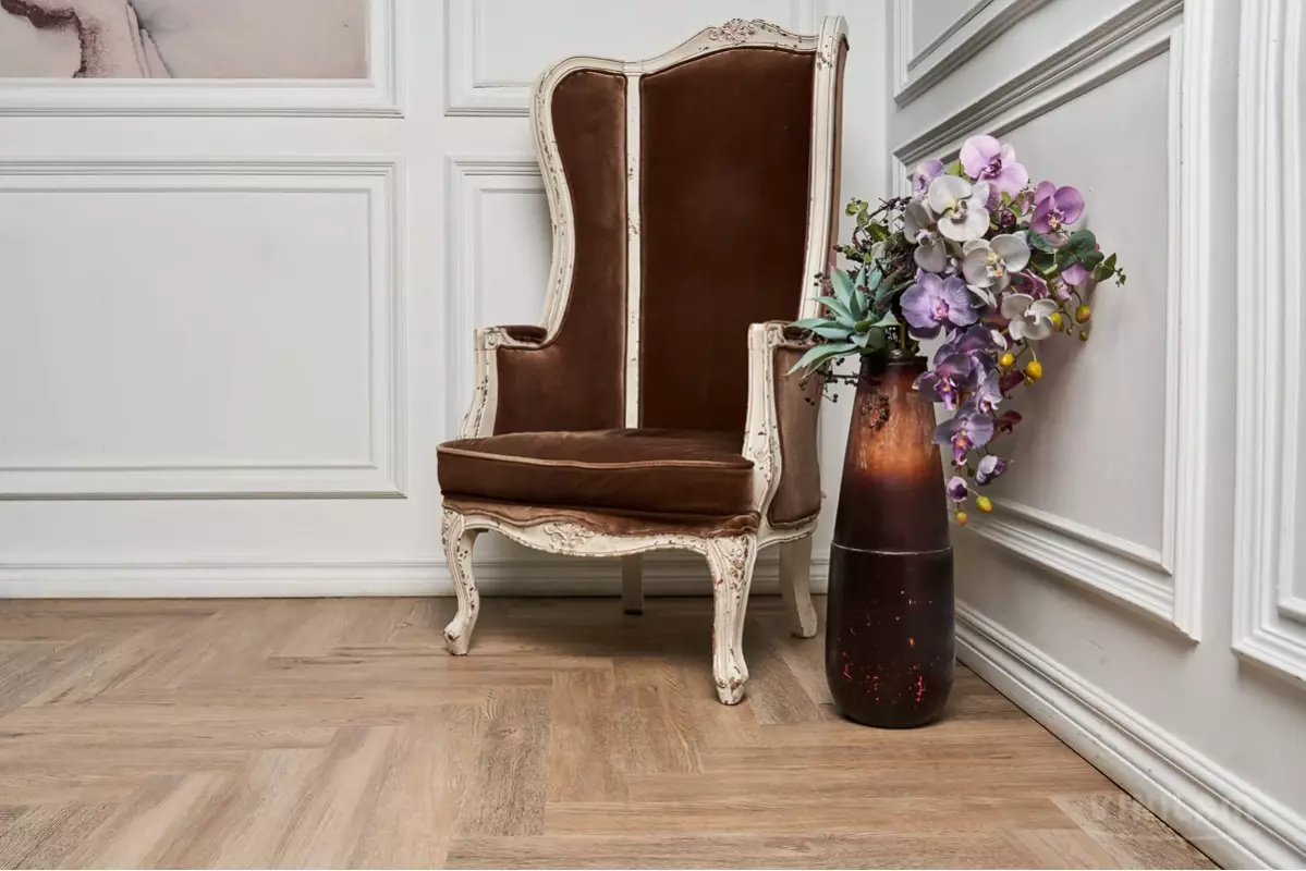 LVT-плитка Vinilam замковая  Parquet Herringbone 6,5 мм арт.IS11133 Паркет Северный 