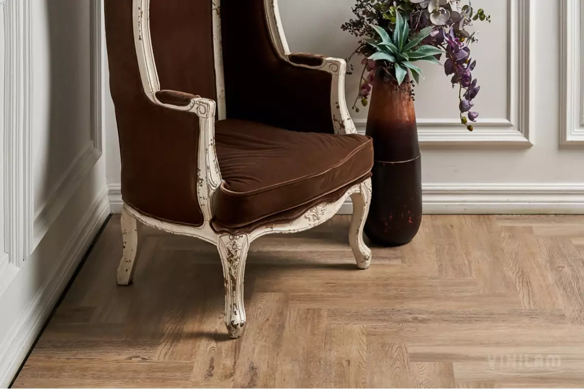 LVT-плитка Vinilam замковая  Parquet Herringbone 6,5 мм арт.IS11133 Паркет Северный 