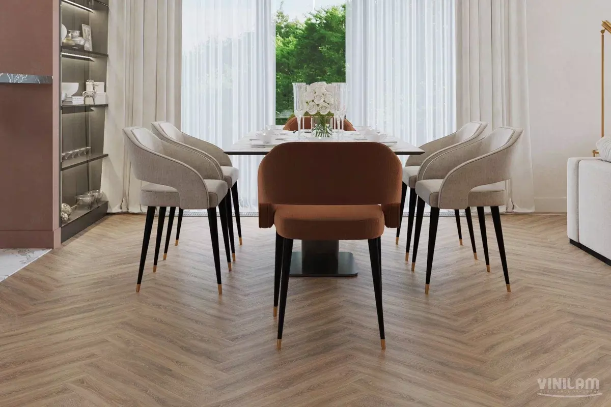 LVT-плитка Vinilam замковая  Parquet Herringbone 6,5 мм арт.IS11355 Паркет Монпелье  