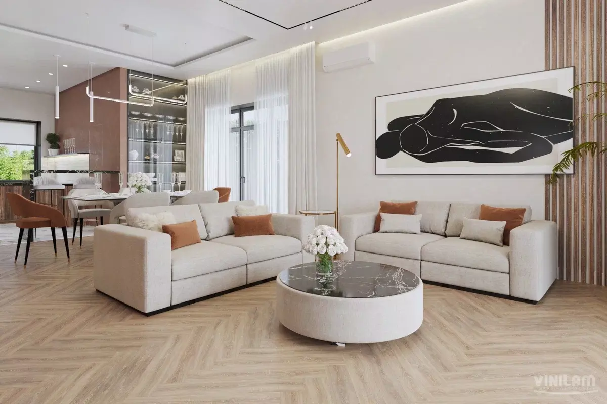 LVT-плитка Vinilam замковая  Parquet Herringbone 6,5 мм арт.IS11355 Паркет Монпелье  