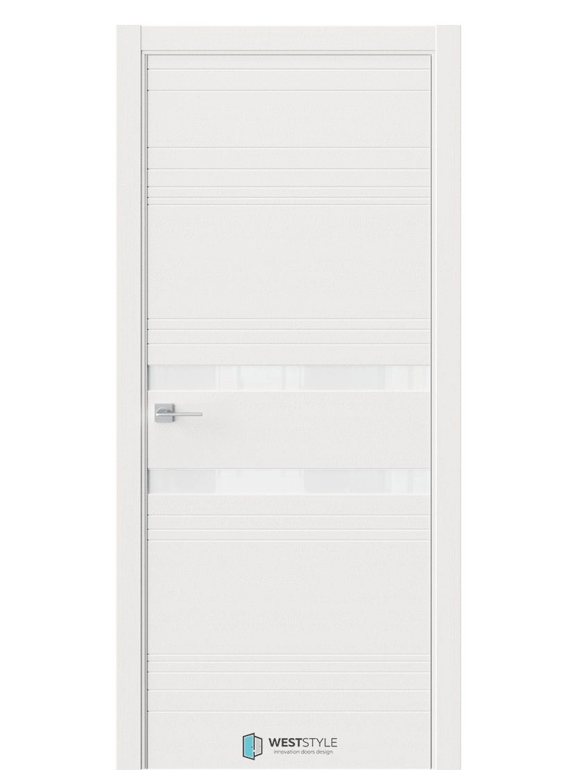 Межкомнатная дверь WestStyle Industrial IN13 ДО Lacobel Аляска Белое дерево