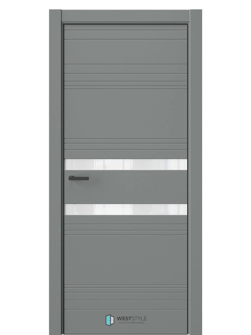 Межкомнатная дверь WestStyle Industrial IN13 ДО Lacobel Аляска Морская галька