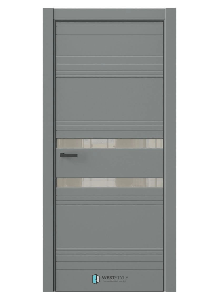 Межкомнатная дверь WestStyle Industrial IN13 ДО Lacobel Шамуа Морская галька
