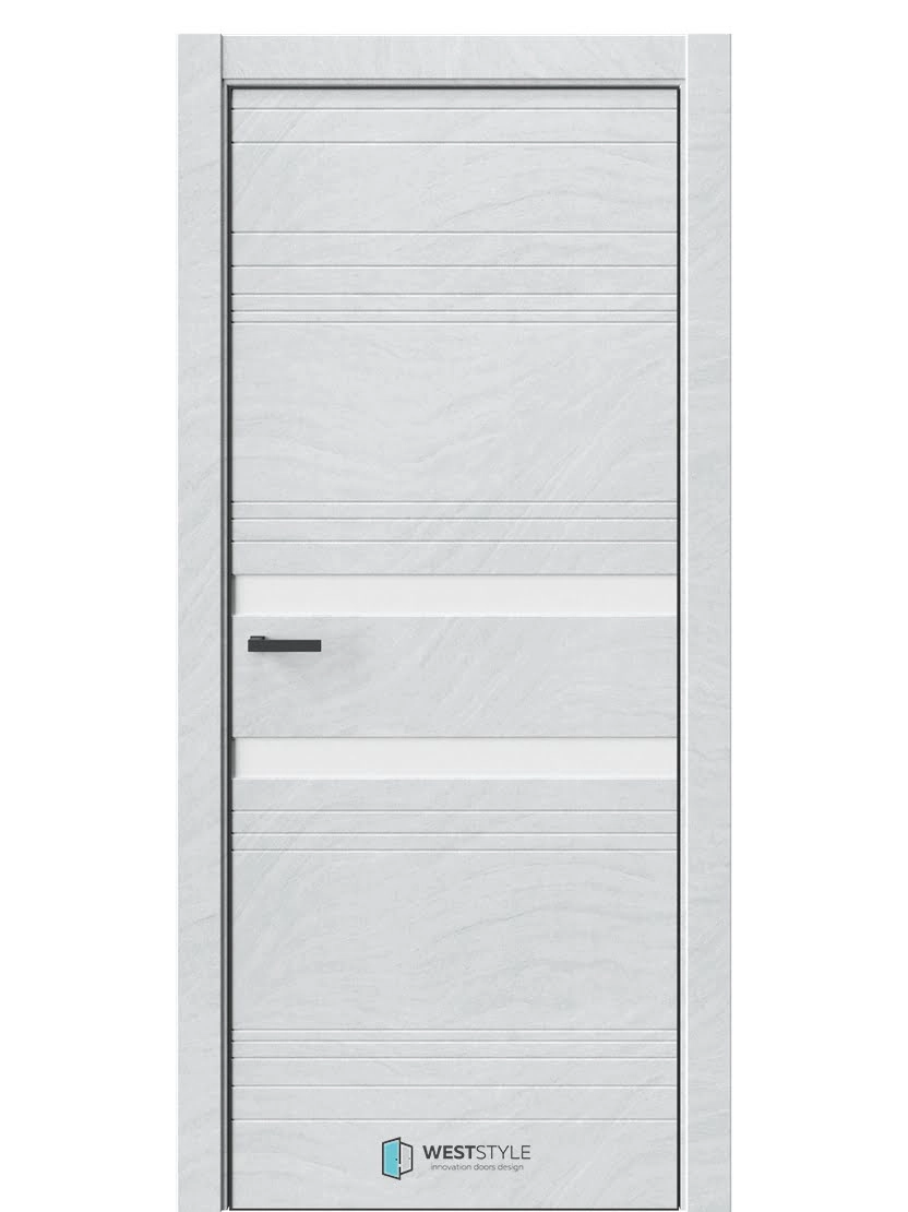 Межкомнатная дверь WestStyle Industrial IN13 ДО Matelac аляска сатин Стоунлайн лайт