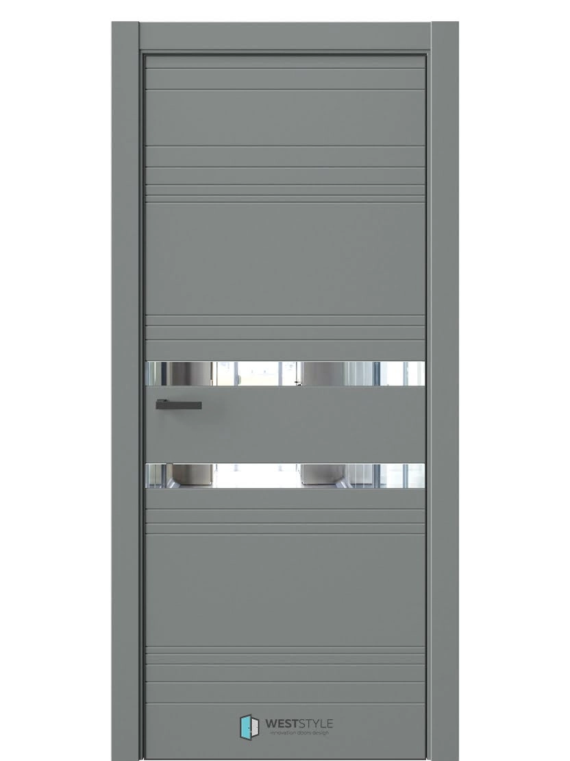 Межкомнатная дверь WestStyle Industrial IN13 ДО Зеркало Морская галька