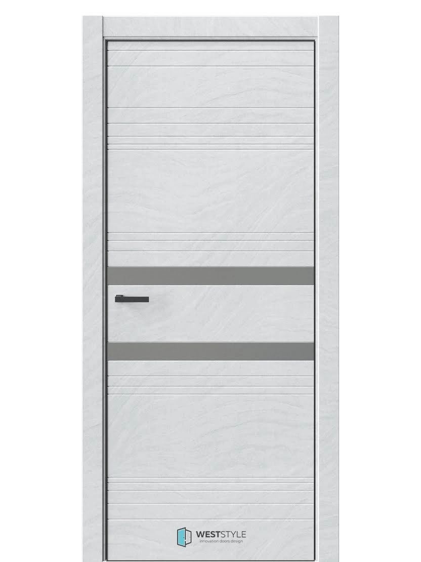 Межкомнатная дверь WestStyle Industrial IN13 ДО Зеркало сатин графит Стоунлайн лайт