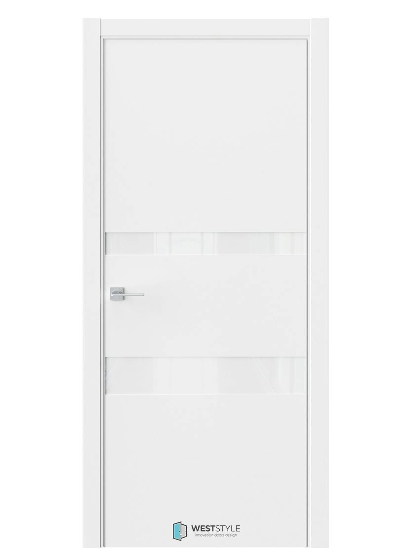 Межкомнатная дверь WestStyle Industrial IN16 ДО Lacobel Аляска Белый матовый