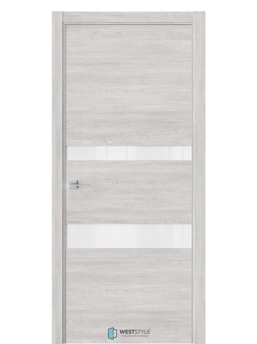 Межкомнатная дверь WestStyle Industrial IN16 ДО Lacobel Аляска Дуб оксфорд