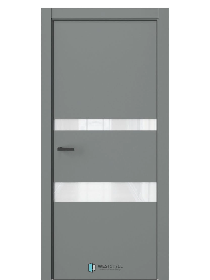 Межкомнатная дверь WestStyle Industrial IN16 ДО Lacobel Аляска Морская галька