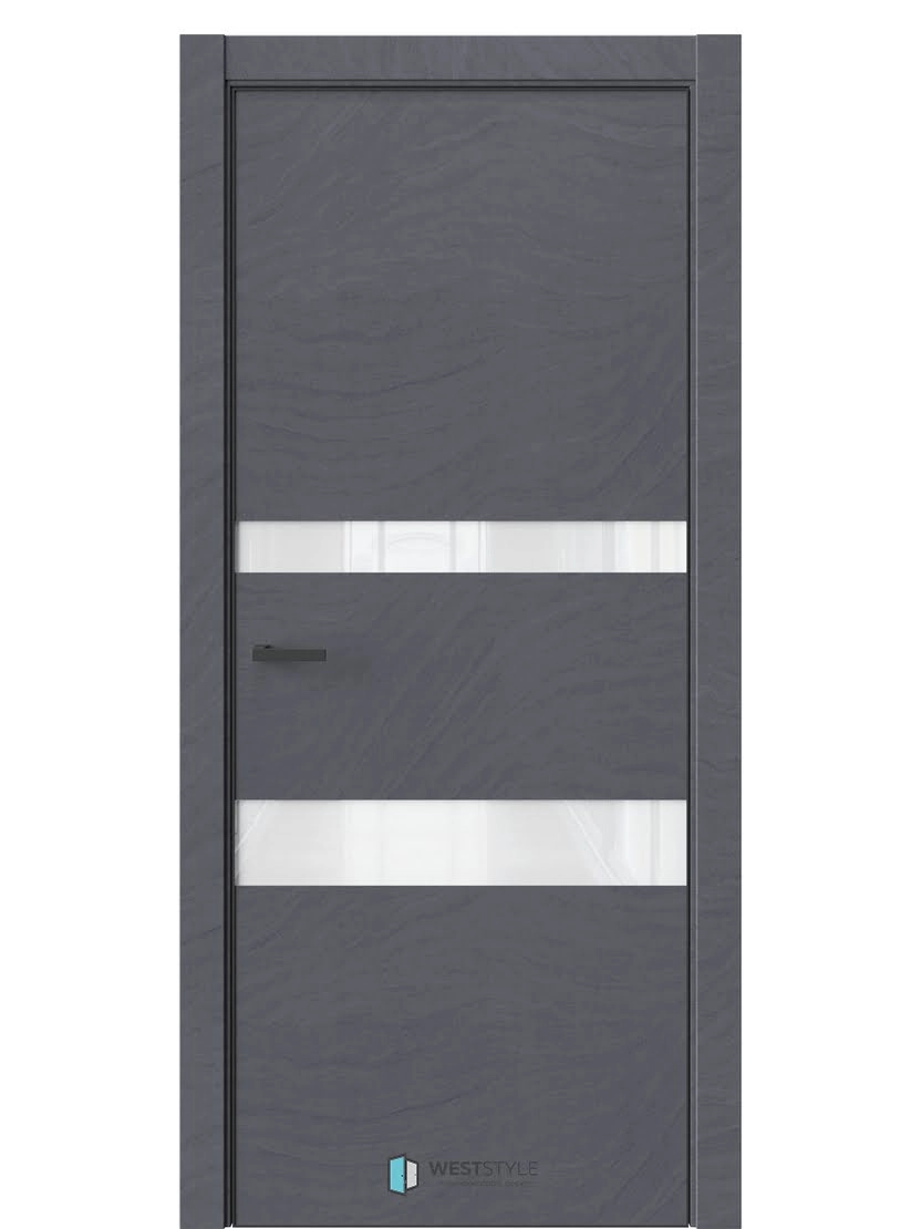 Межкомнатная дверь WestStyle Industrial IN16 ДО Lacobel Аляска Стоунлайн дарк