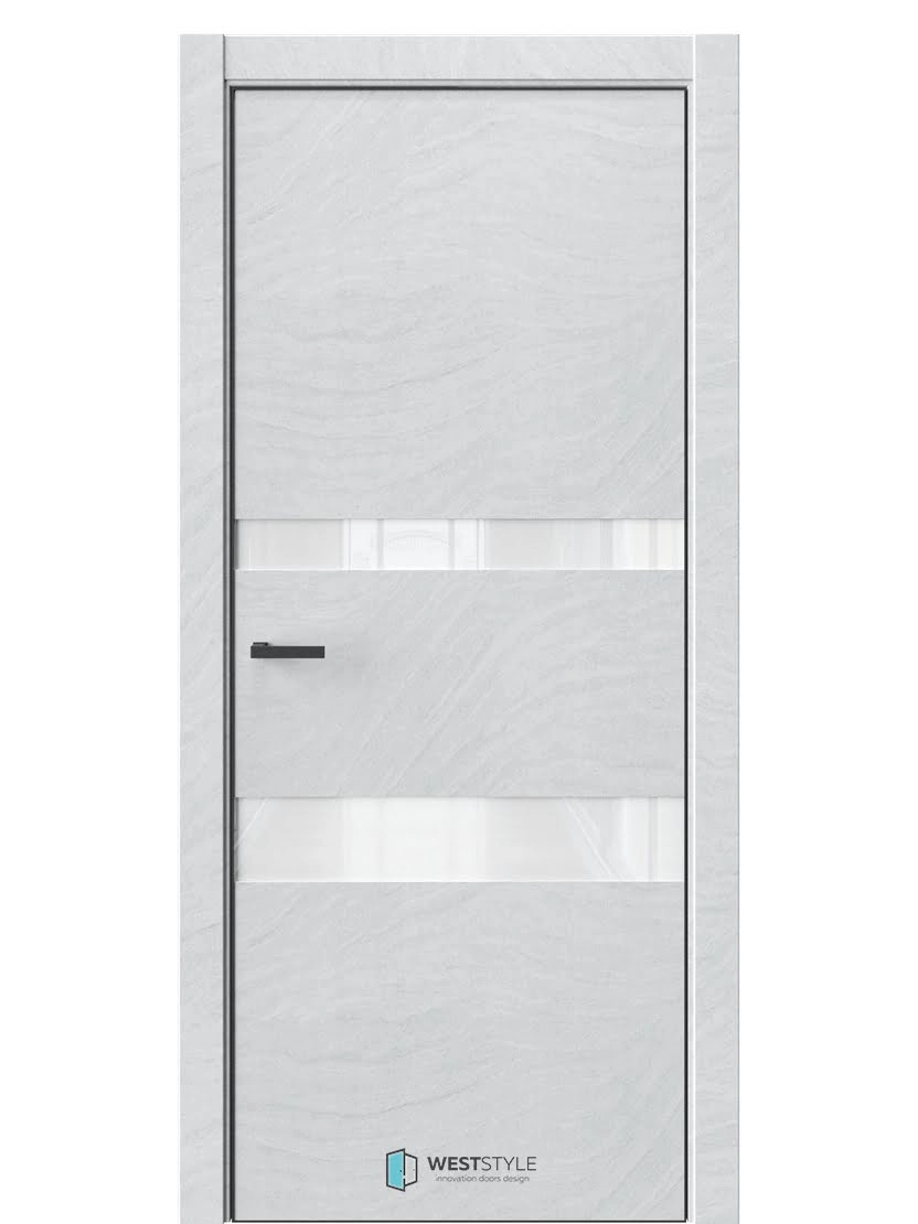 Межкомнатная дверь WestStyle Industrial IN16 ДО Lacobel Аляска Стоунлайн лайт