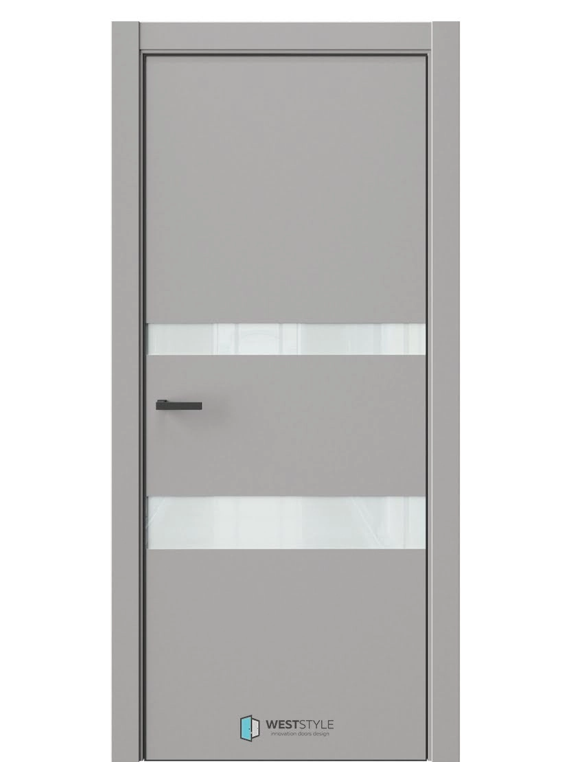 Межкомнатная дверь WestStyle Industrial IN16 ДО Lacobel Белое Макиато