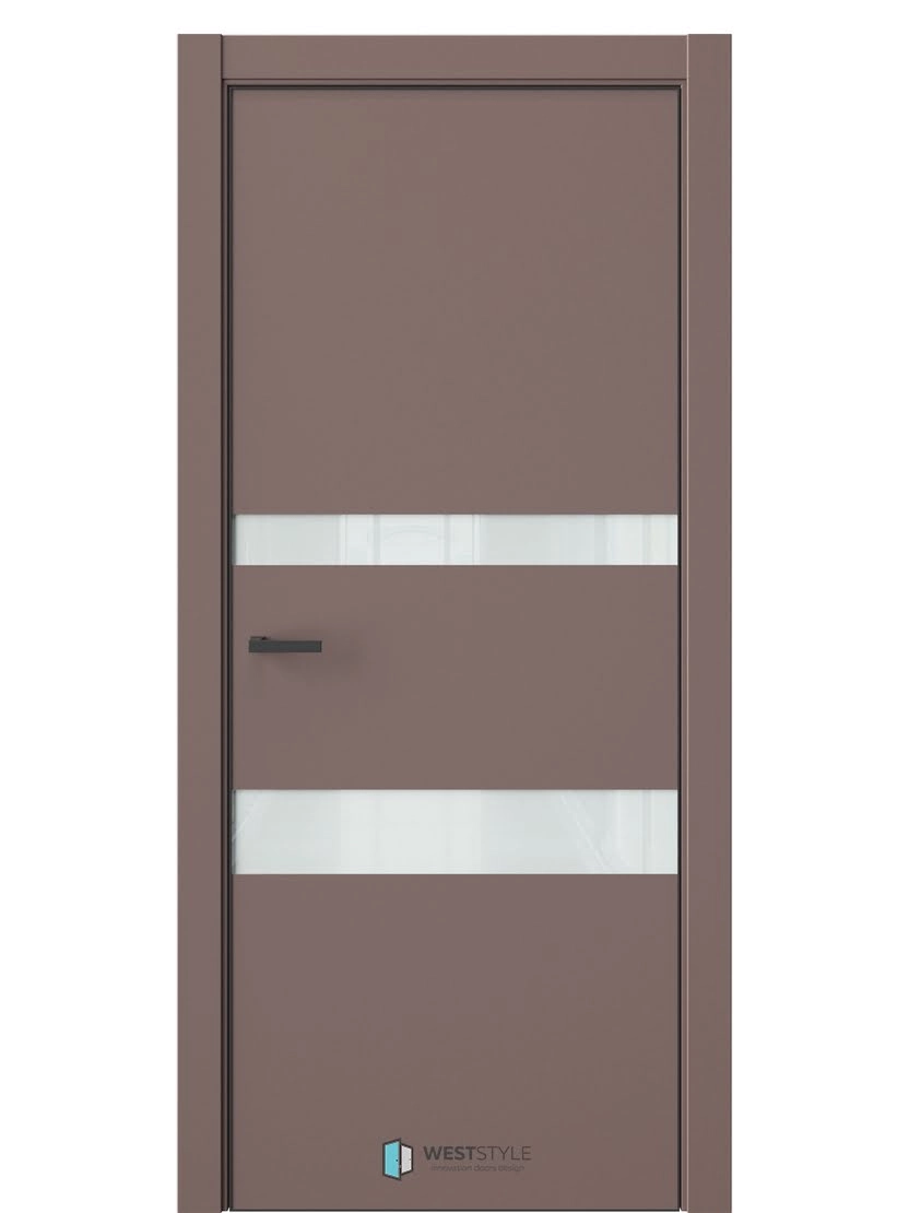 Межкомнатная дверь WestStyle Industrial IN16 ДО Lacobel Белое Милкшейк