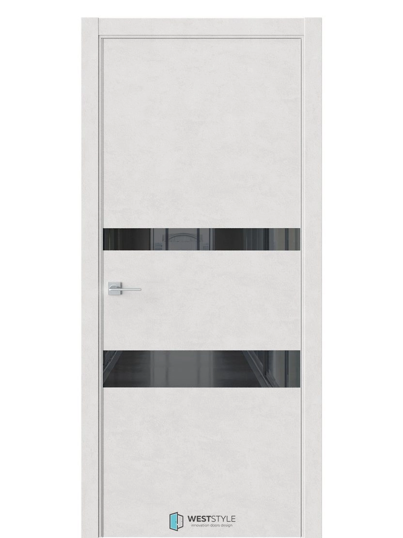 Межкомнатная дверь WestStyle Industrial IN16 ДО Lacobel Черное Бетон лайт