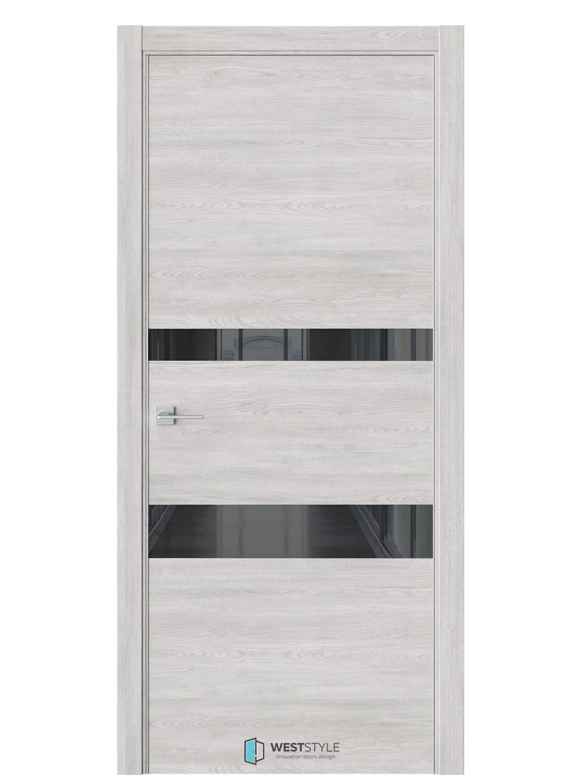 Межкомнатная дверь WestStyle Industrial IN16 ДО Lacobel Черное Дуб оксфорд