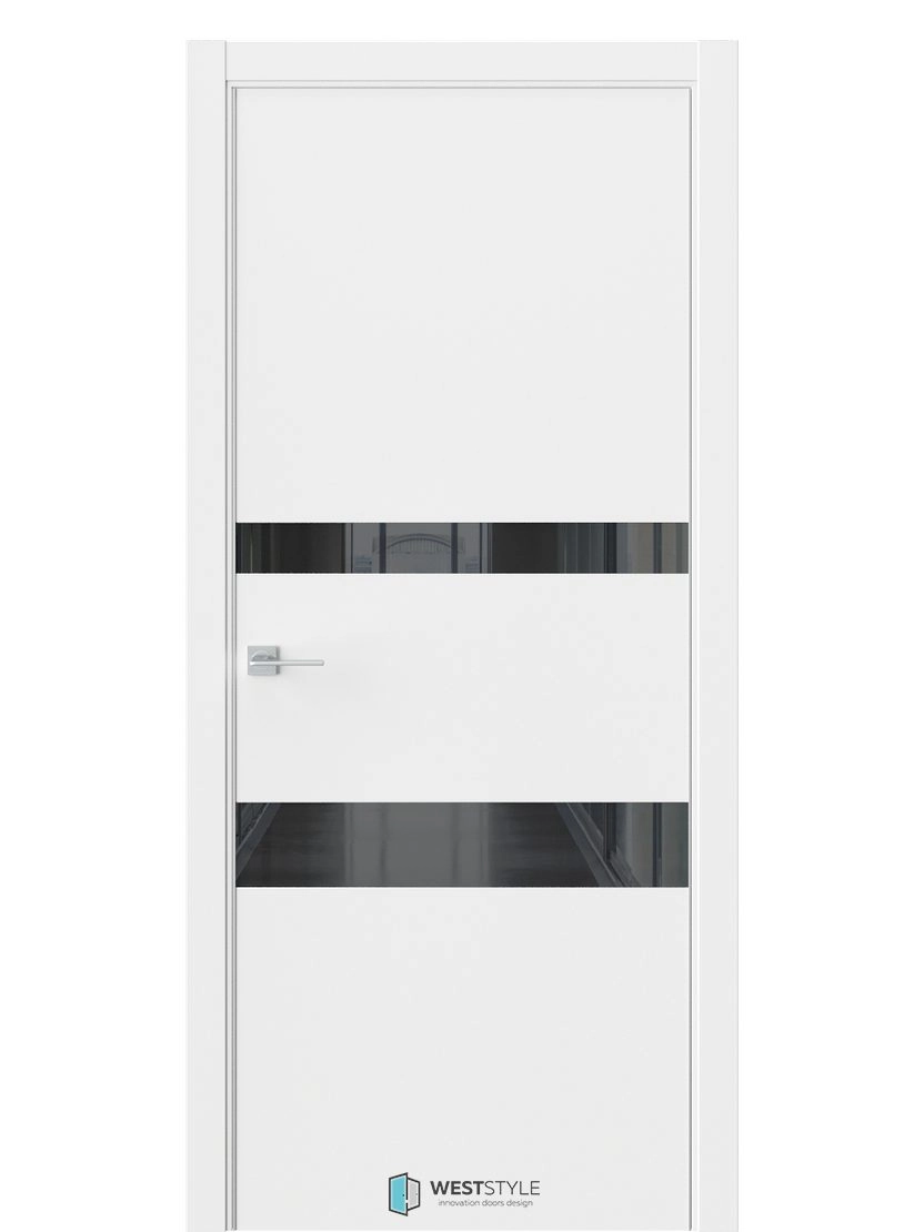 Межкомнатная дверь WestStyle Industrial IN16 ДО Lacobel Черное Emlayer Белый