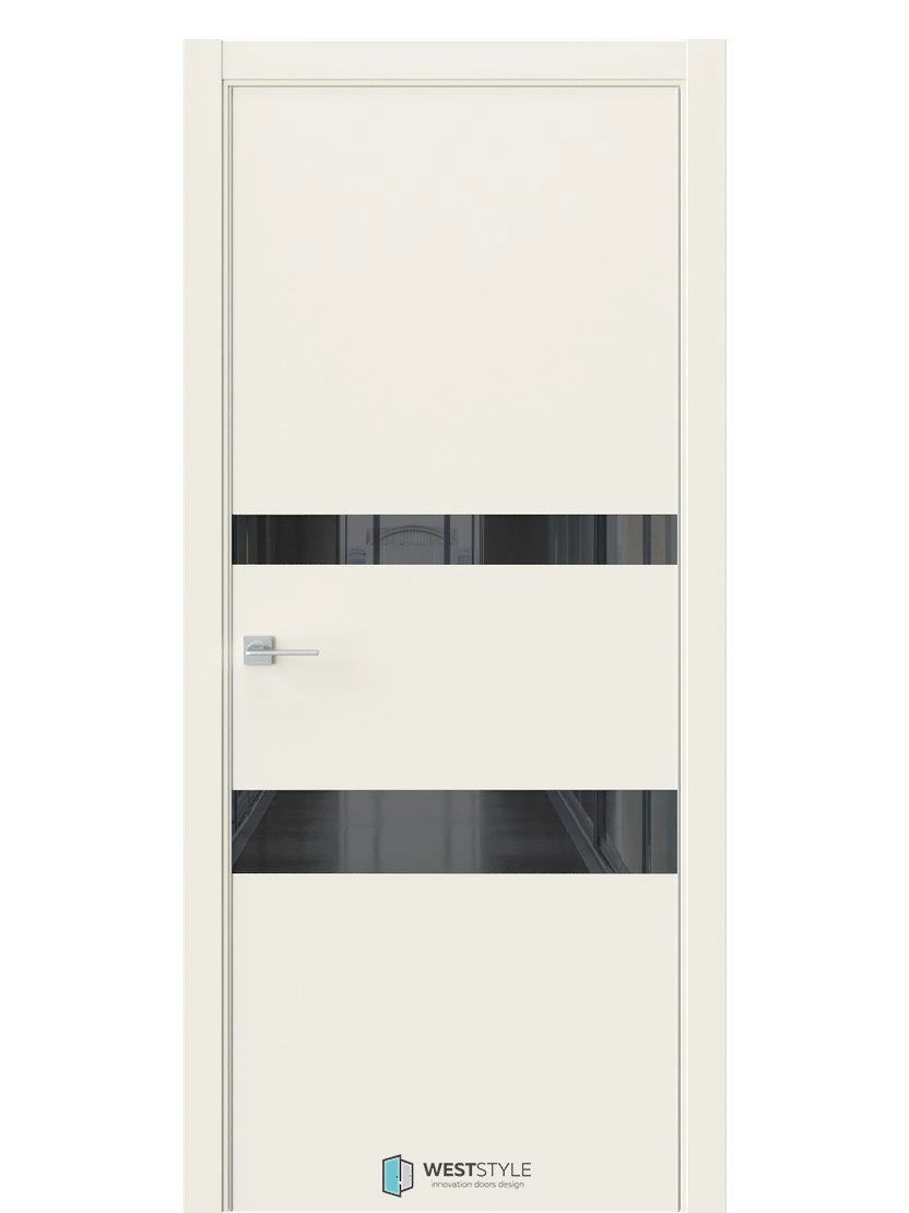 Межкомнатная дверь WestStyle Industrial IN16 ДО Lacobel Черное Emlayer Бежевый