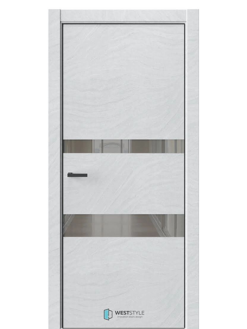 Межкомнатная дверь WestStyle Industrial IN16 ДО Lacobel Коричневый Стоунлайн лайт