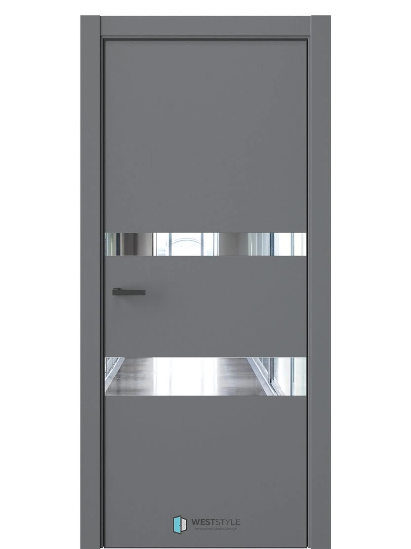 Межкомнатная дверь WestStyle Industrial IN16 ДО Зеркало Альпийская ночь