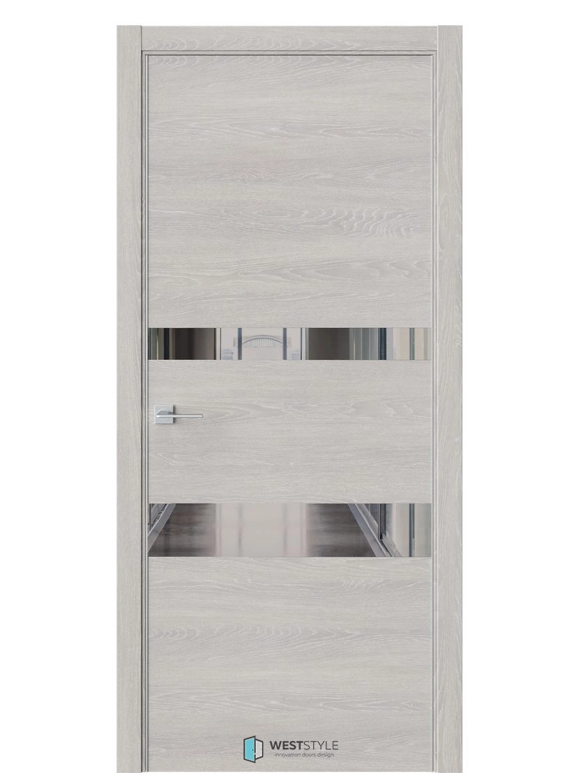 Межкомнатная дверь WestStyle Industrial IN16 ДО Зеркало графитовое Дуб серый