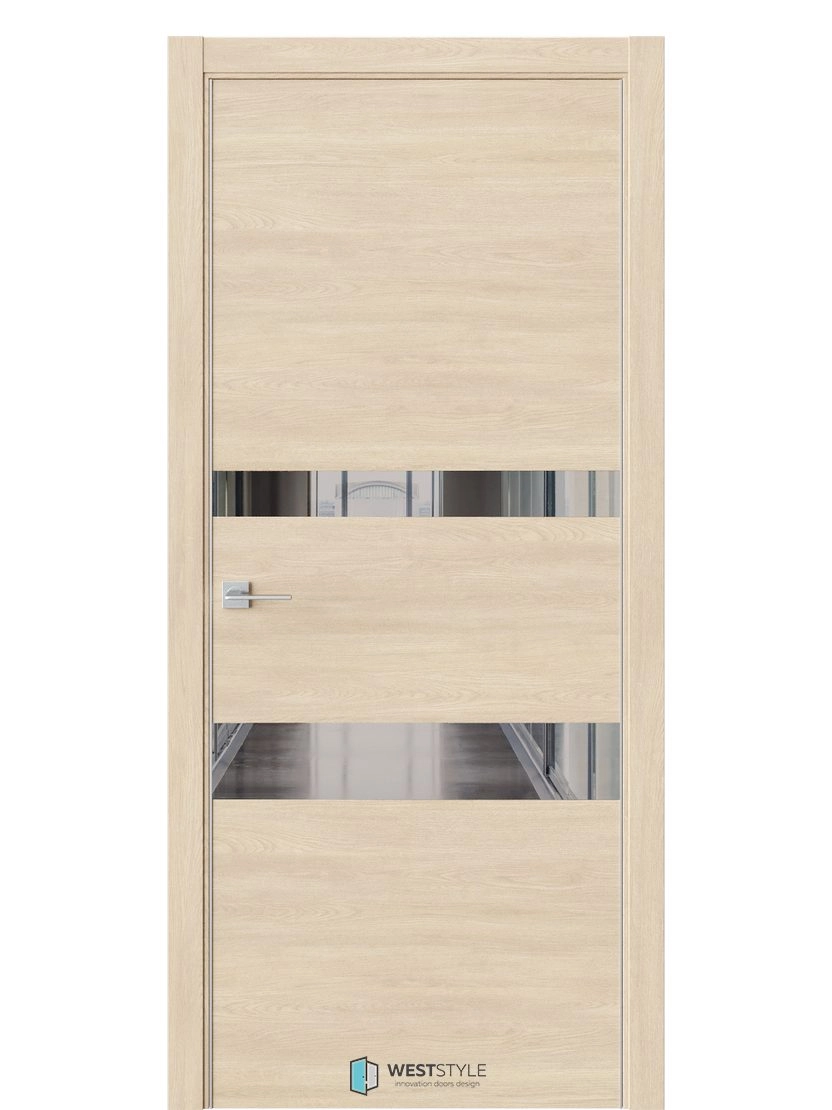 Межкомнатная дверь WestStyle Industrial IN16 ДО Зеркало графитовое Сенди