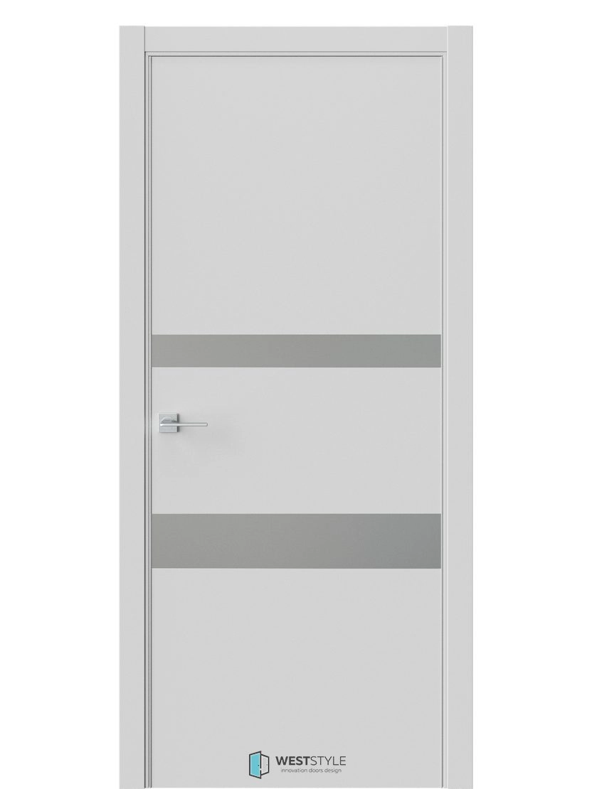 Межкомнатная дверь WestStyle Industrial IN16 ДО Зеркало сатин графит Emlayer Серый