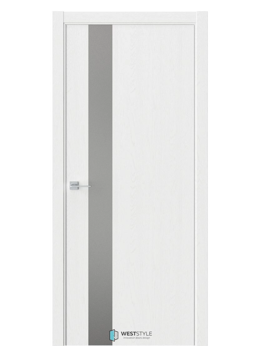 Межкомнатная дверь WestStyle Industrial IN2 ДО Lacobel Белое Дуб винта