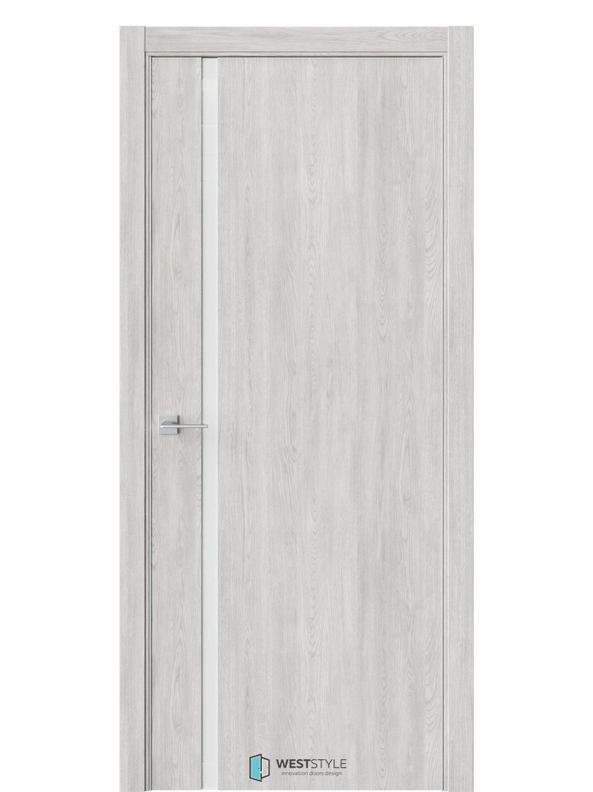 Межкомнатная дверь WestStyle Industrial IN36 ДО Lacobel Белое Дуб оксфорд