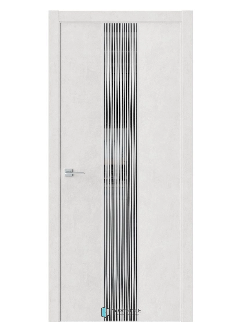 Межкомнатная дверь WestStyle Moderno Экзотика 6E ДО Lacobel Черное Бетон лайт