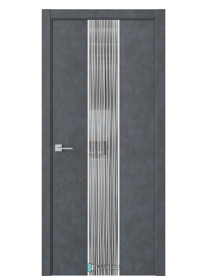 Межкомнатная дверь WestStyle Moderno Экзотика 6E ДО Lacobel Черное Бетон маренго