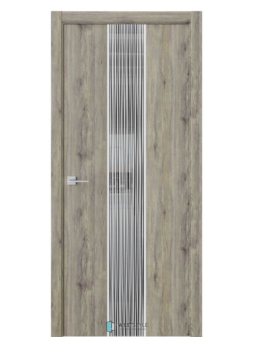 Межкомнатная дверь WestStyle Moderno Экзотика 6E ДО Lacobel Черное Дуб эссен