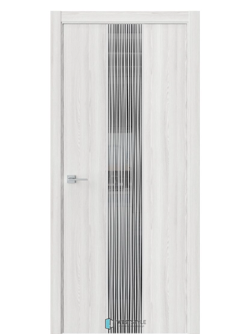 Межкомнатная дверь WestStyle Moderno Экзотика 6E ДО Lacobel Черное Клен айс