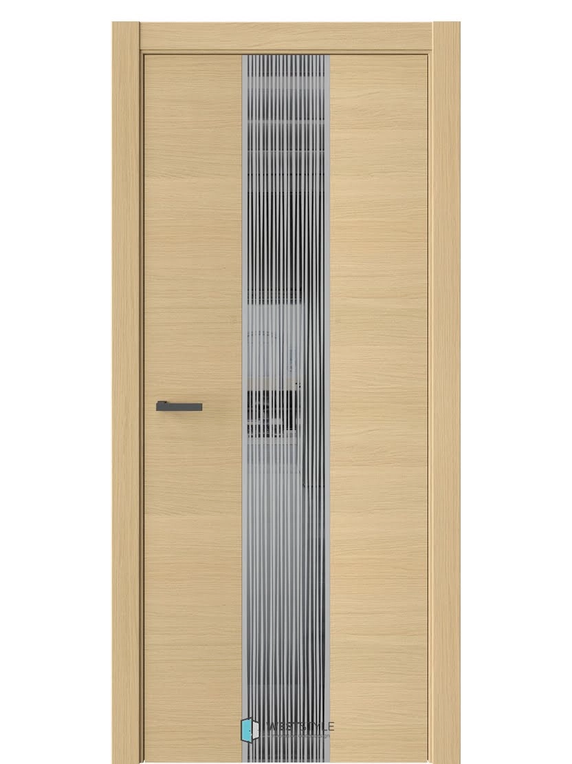 Межкомнатная дверь WestStyle Moderno Экзотика 6E ДО Lacobel Черное Санлемо горизонт