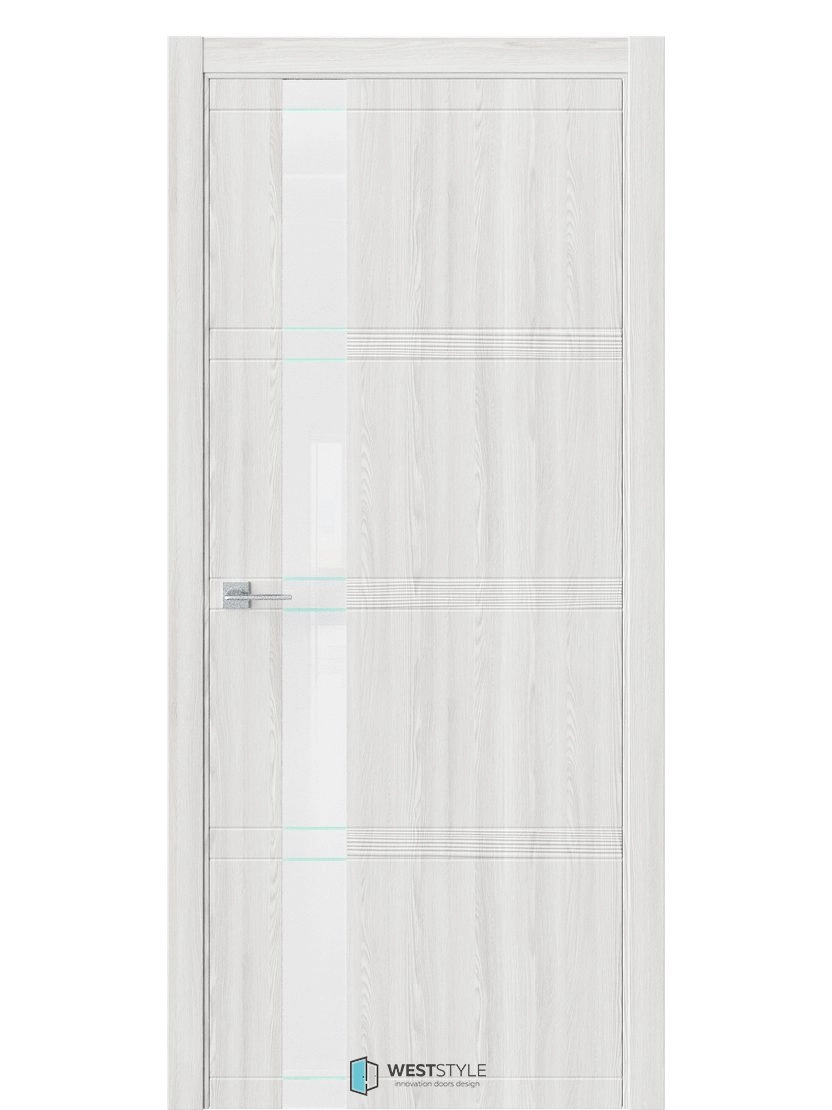 Межкомнатная дверь WestStyle Moderno EVO 1D ДО Lacobel Аляска Клен айс