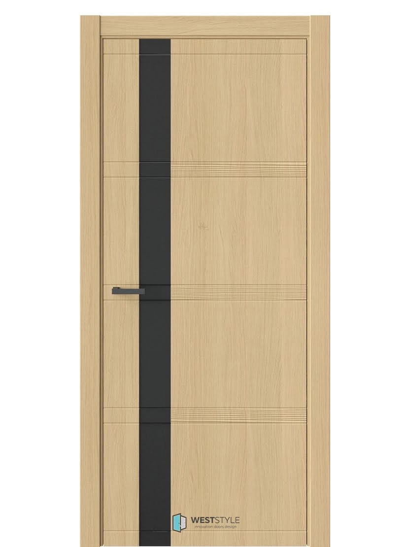 Межкомнатная дверь WestStyle Moderno EVO 1D ДО Matelac Черное сатин Санлемо