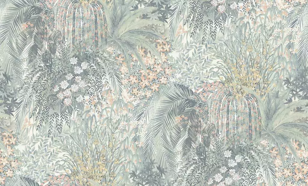 Обои флизелин Grandeco Paradise гор. винил, 1.06х10.05, R133132 мотив, мятный