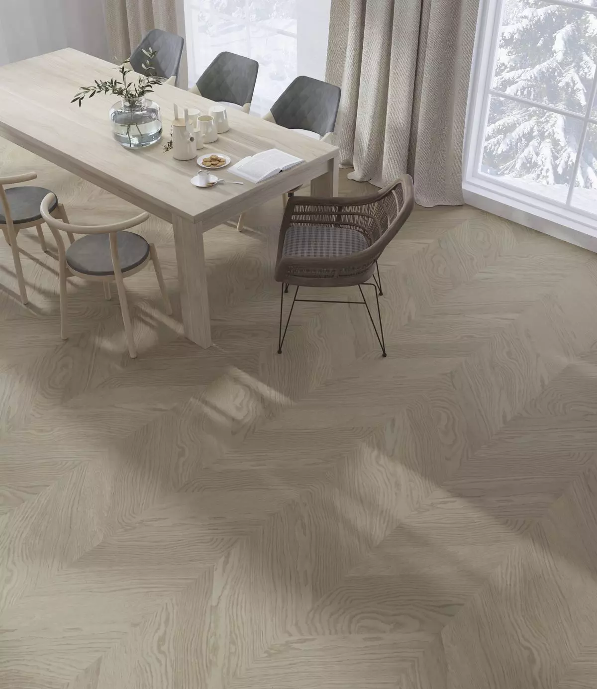 Паркетная доска Esta Parket CH Nova Eco арт.15508 Дуб Dazy Chevron 